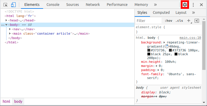 Devtools preferences